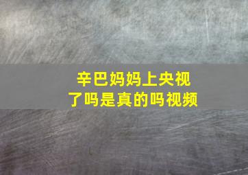 辛巴妈妈上央视了吗是真的吗视频