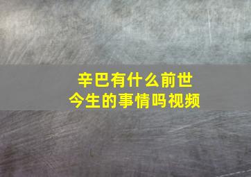 辛巴有什么前世今生的事情吗视频