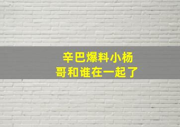 辛巴爆料小杨哥和谁在一起了