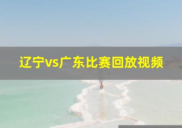 辽宁vs广东比赛回放视频