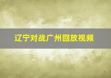 辽宁对战广州回放视频