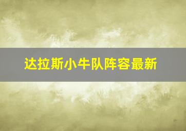 达拉斯小牛队阵容最新