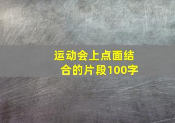 运动会上点面结合的片段100字