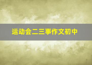 运动会二三事作文初中