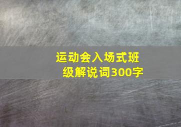 运动会入场式班级解说词300字