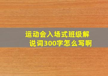 运动会入场式班级解说词300字怎么写啊