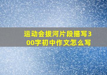 运动会拔河片段描写300字初中作文怎么写