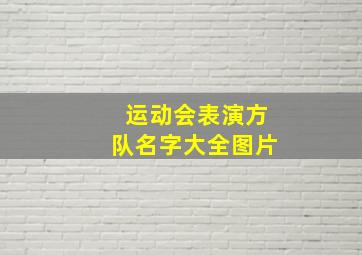 运动会表演方队名字大全图片