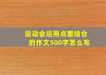 运动会运用点面结合的作文500字怎么写