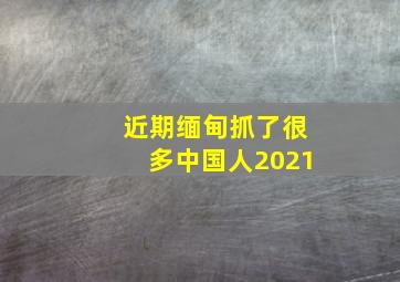 近期缅甸抓了很多中国人2021