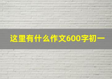 这里有什么作文600字初一