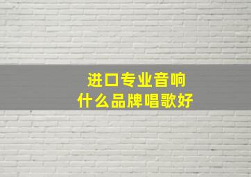 进口专业音响什么品牌唱歌好