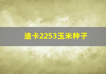 迪卡2253玉米种子