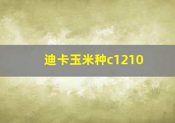 迪卡玉米种c1210