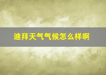 迪拜天气气候怎么样啊