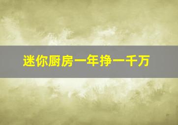 迷你厨房一年挣一千万