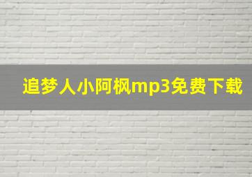 追梦人小阿枫mp3免费下载