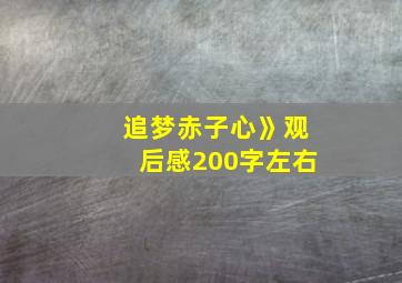 追梦赤子心》观后感200字左右