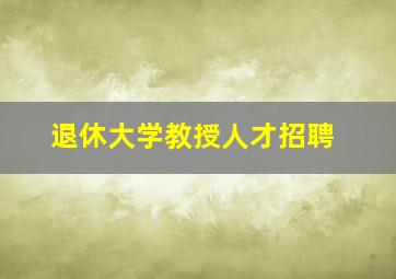 退休大学教授人才招聘