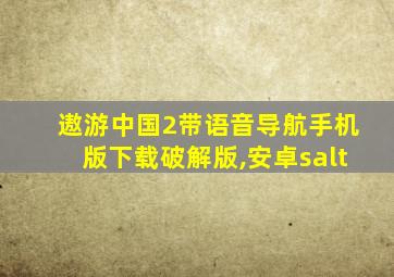 遨游中国2带语音导航手机版下载破解版,安卓salt