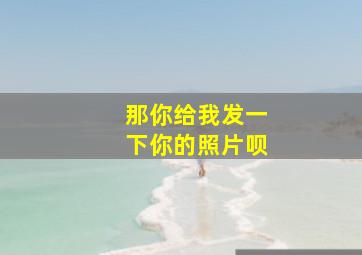 那你给我发一下你的照片呗