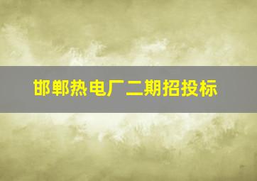 邯郸热电厂二期招投标