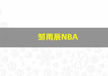 邹雨辰NBA