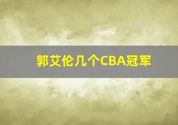 郭艾伦几个CBA冠军