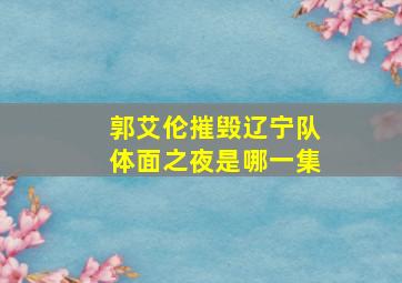 郭艾伦摧毁辽宁队体面之夜是哪一集