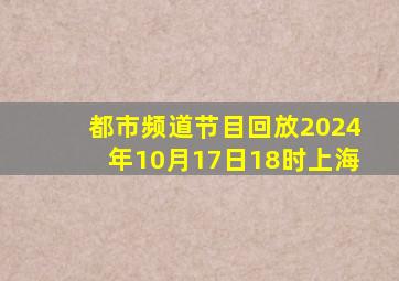 都市频道节目回放2024年10月17日18时上海