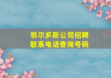 鄂尔多斯公司招聘联系电话查询号码