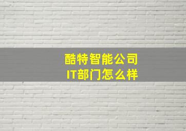 酷特智能公司IT部门怎么样