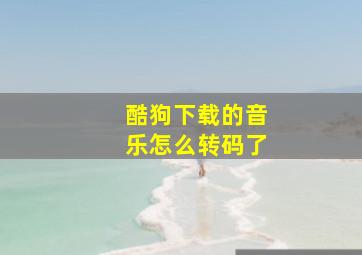 酷狗下载的音乐怎么转码了