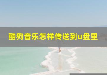 酷狗音乐怎样传送到u盘里