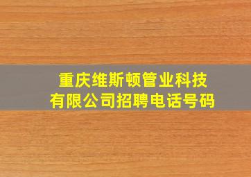 重庆维斯顿管业科技有限公司招聘电话号码