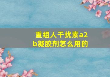 重组人干扰素a2b凝胶剂怎么用的