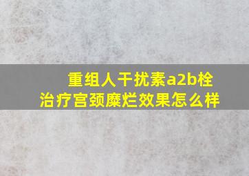 重组人干扰素a2b栓治疗宫颈糜烂效果怎么样