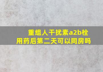 重组人干扰素a2b栓用药后第二天可以同房吗