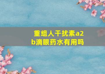 重组人干扰素a2b滴眼药水有用吗