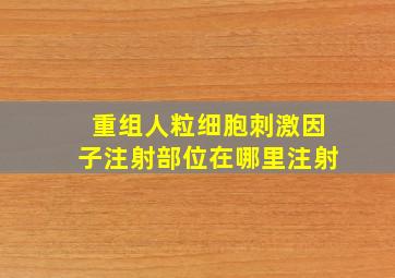 重组人粒细胞刺激因子注射部位在哪里注射