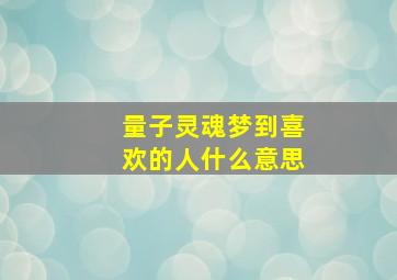 量子灵魂梦到喜欢的人什么意思