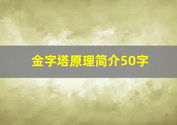 金字塔原理简介50字