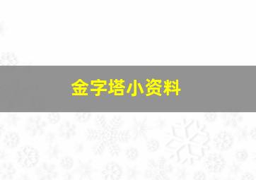 金字塔小资料