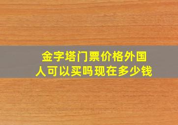 金字塔门票价格外国人可以买吗现在多少钱