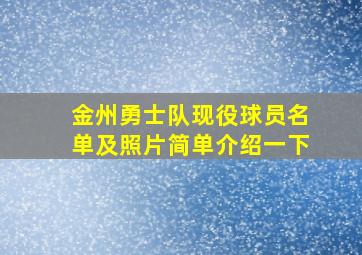 金州勇士队现役球员名单及照片简单介绍一下