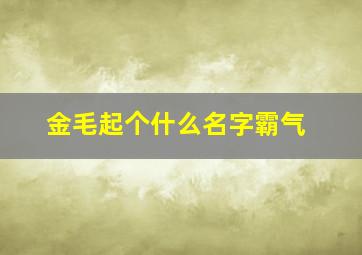 金毛起个什么名字霸气