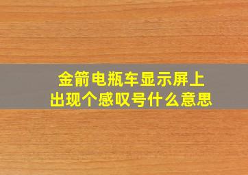 金箭电瓶车显示屏上出现个感叹号什么意思