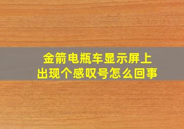 金箭电瓶车显示屏上出现个感叹号怎么回事