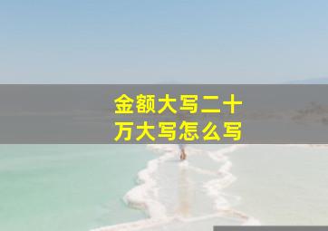 金额大写二十万大写怎么写