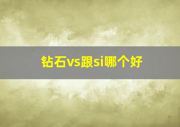 钻石vs跟si哪个好